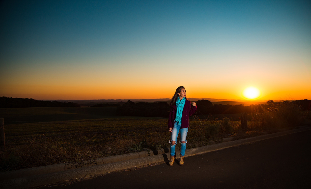 Fotos externas no bairro por do sol