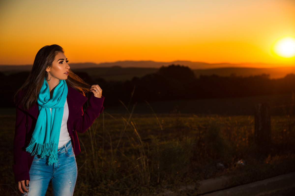 Fotos externas no bairro por do sol