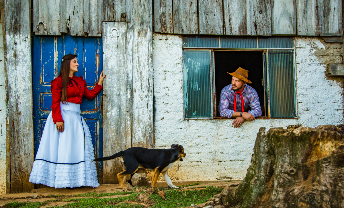 Pré Wedding Fazenda pilchados Marcéli e Maycon Campos Novos SC