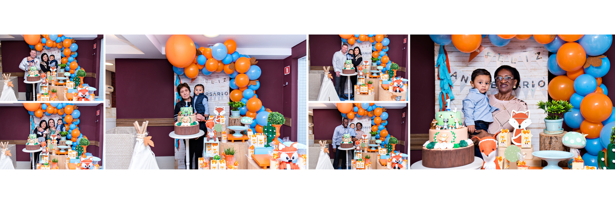 Avós e Tios curtem festa de aniversário infantil de um aninho em Curitiba-Paraná