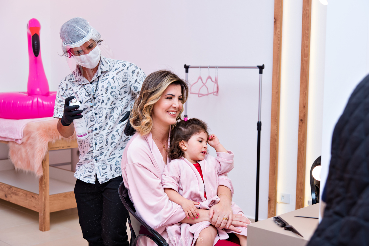 Cabeleireiro para making of aniversario 