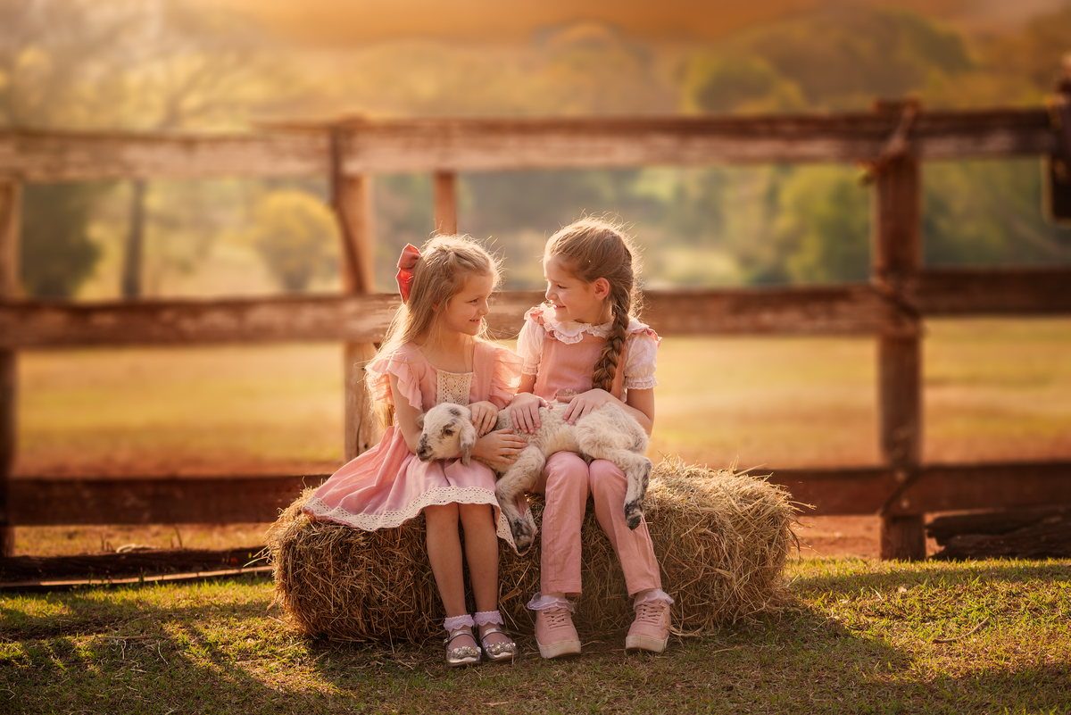 Criança com ovelha Ensaio Fineart fotos crianças na natureza fotografia artística foto na fazendinha Limeira Araras 