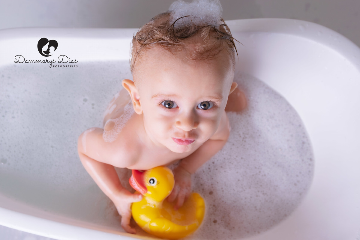 hora do banho splash baby estúdio Dammarys Dias fotografias Limeira SP