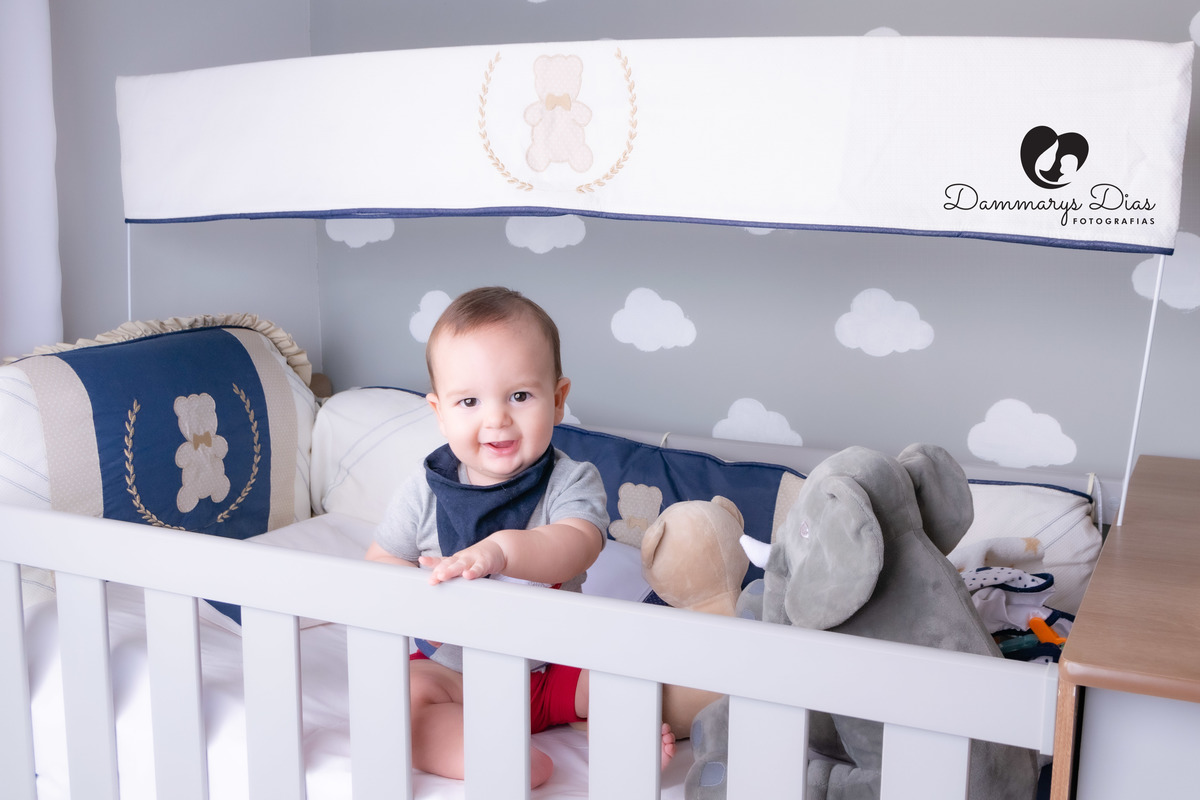 ensaio lifestyle bebê no berço foto casa cliente Dammarys Dias fotografias Limeira SP