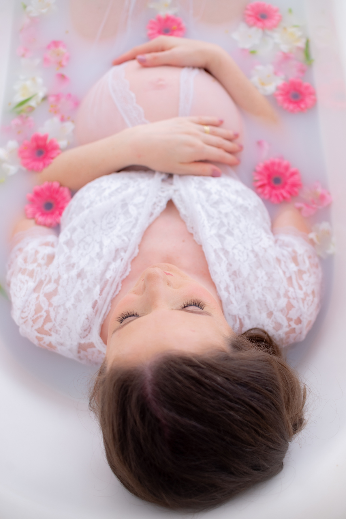 Ensaio Gestante banho de leite milk bath estúdio Histórias e Memórias  Limeira SP 