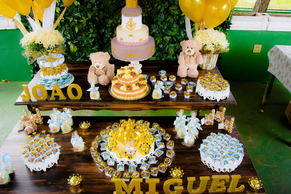 Chá de bebê menino - Mesa do bolo