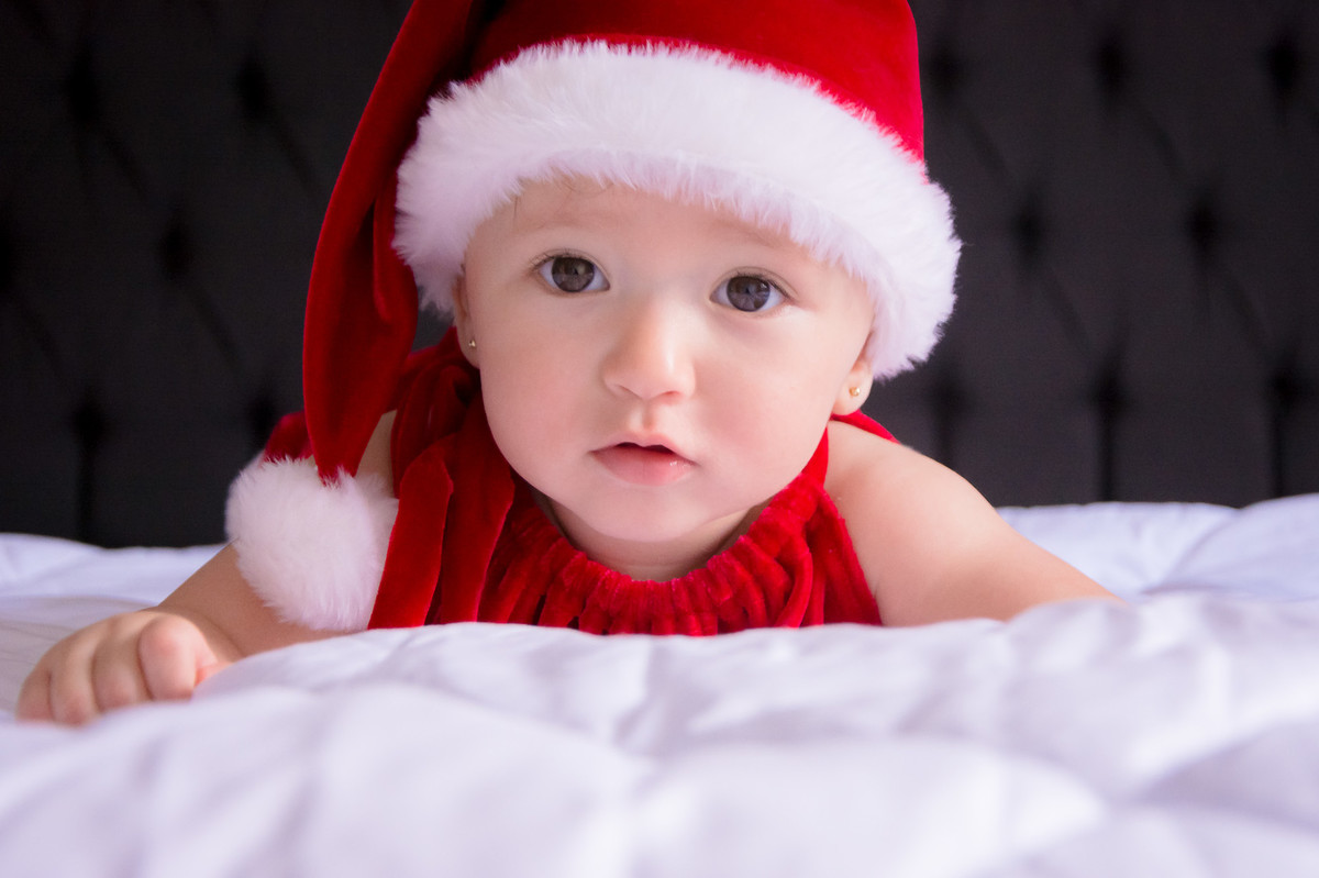 ensaio de natal, bebê natalino, arvore de natal, papai noel