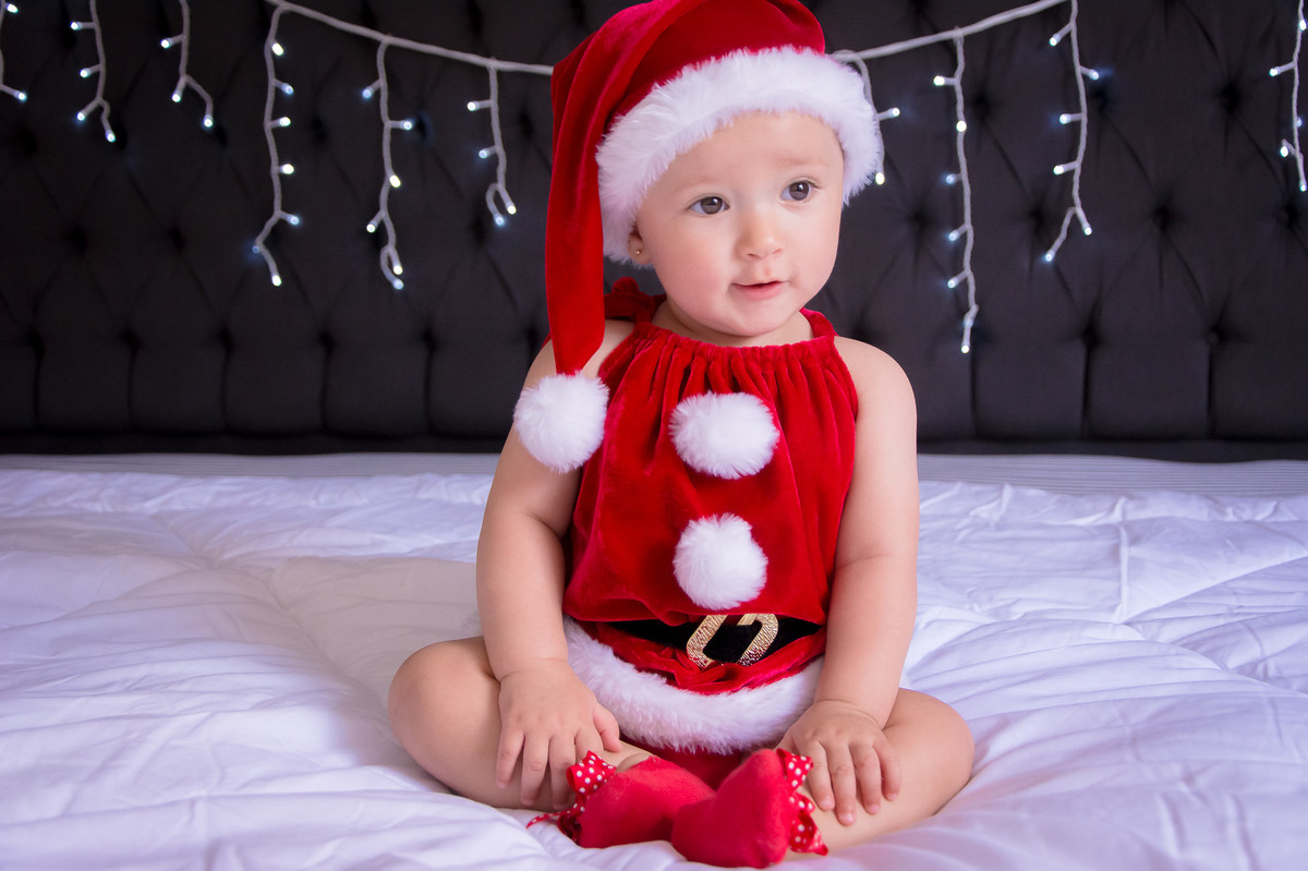 ensaio de natal, bebê natalino, arvore de natal, papai noel