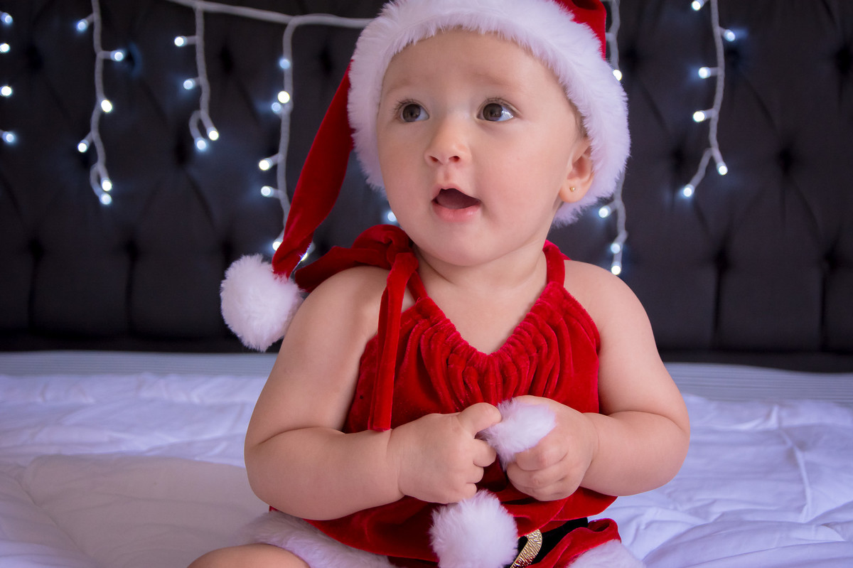 ensaio de natal, bebê natalino, arvore de natal, papai noel