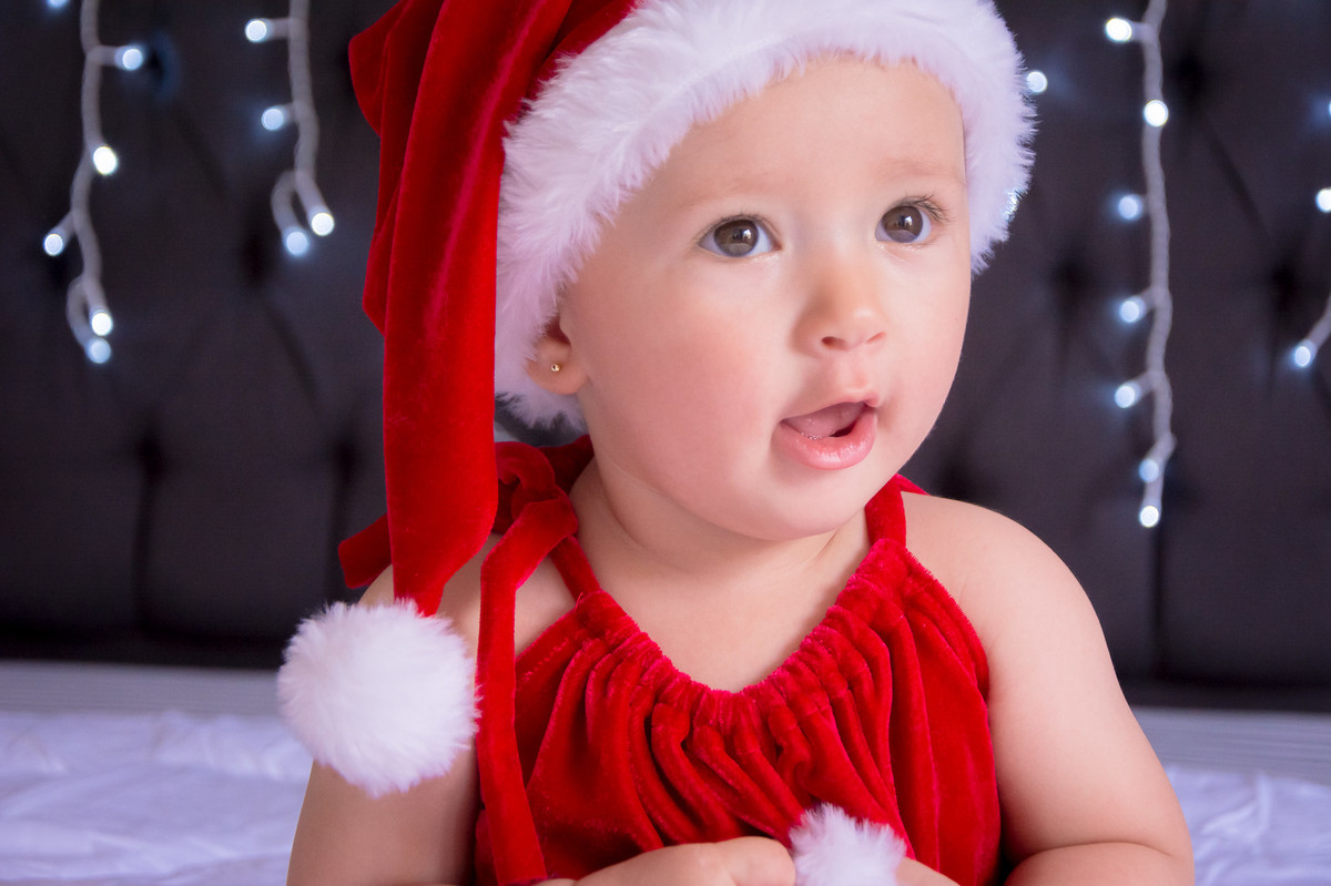 ensaio de natal, bebê natalino, arvore de natal, papai noel