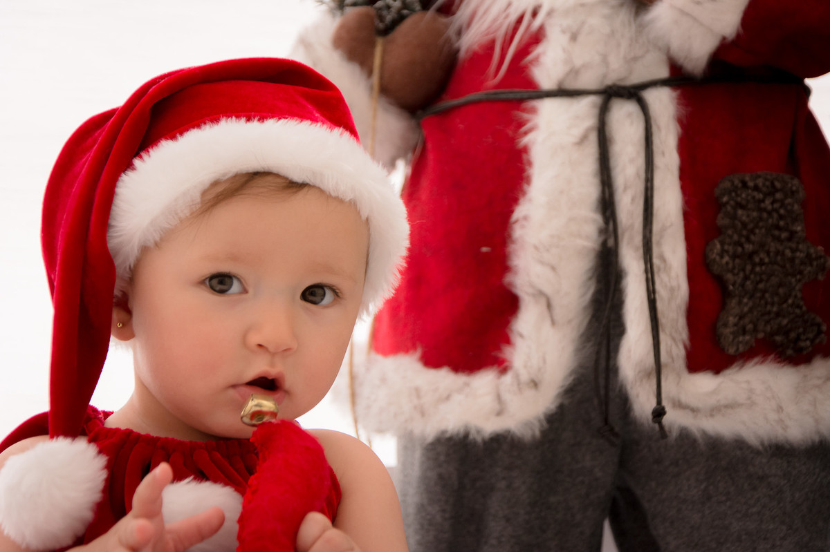 ensaio de natal, bebê natalino, arvore de natal, papai noel