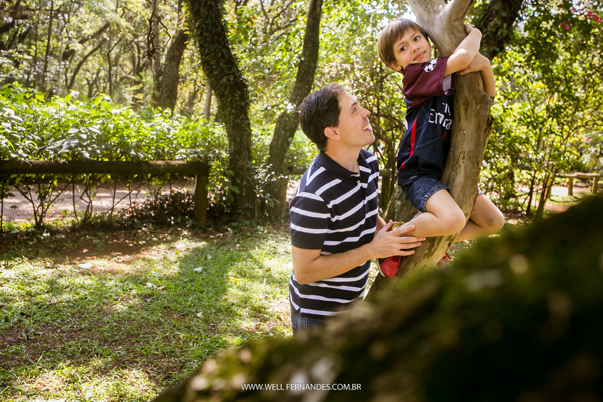 filho subindo a arvore com a ajuda do pai