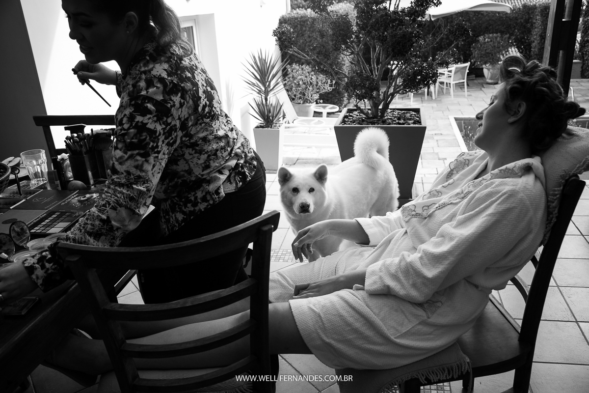 cachorro observando a noiva