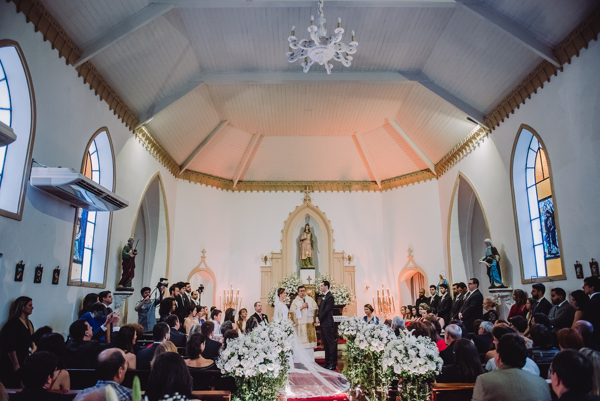 Celebração do casamento de Luana e Julio na Capela Santa Ignez, Gávea, Rio de Janeiro-RJ