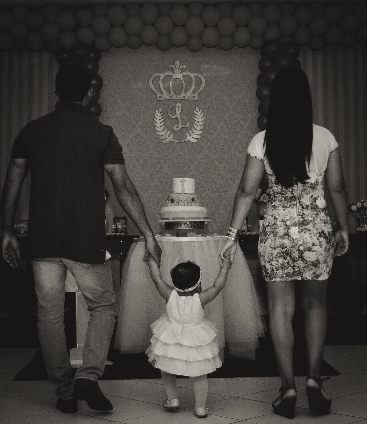 Família da Lu foto preto e branca pelo fotógrafo Douglas Maia