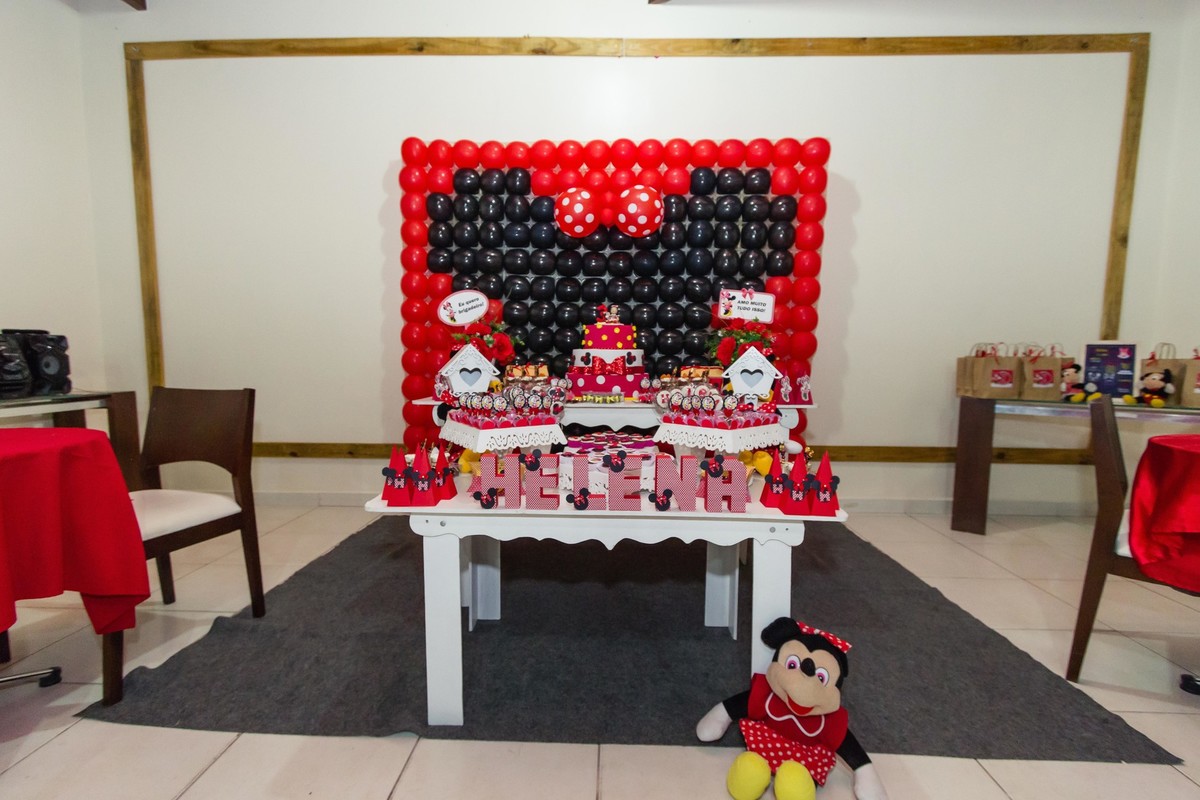 Decoração mesa Tema Minnie pelo fotógrafo Douglas Maia