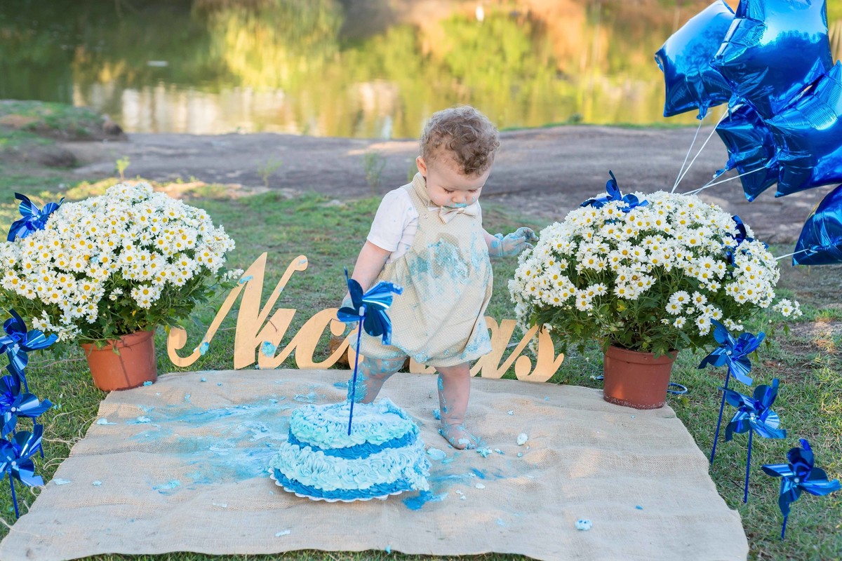 Lindo Smash the Cake Tema Príncipe pelo fotógrafo Douglas Maia