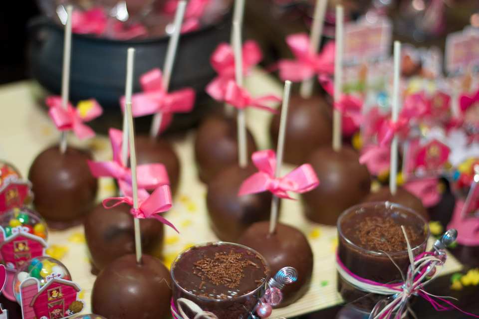 Maça de chocolate Fazendinha da Lara pelo fotógrafo Douglas Maia