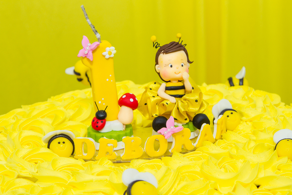 Bolo Deborah 1 ano Tema Abelhinha pelo fotógrafo Douglas Maia