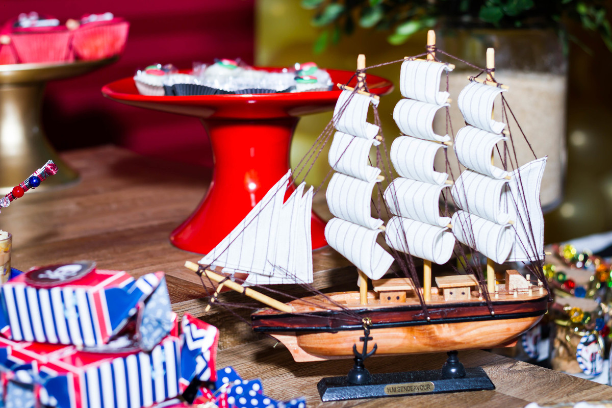 Navio decoração da mesa Tema Marinheiro e Pirata pelo fotógrafo Douglas Maia