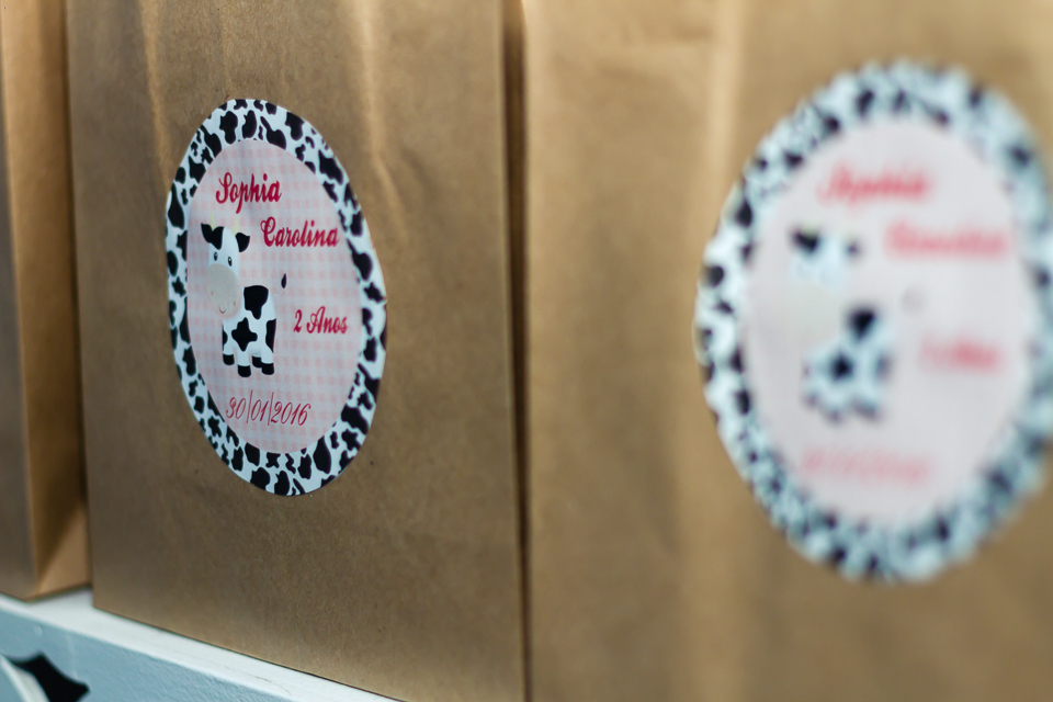 Sacola de lembrancinhas Tema Fazendinha pelo fotógrafo Douglas Maia