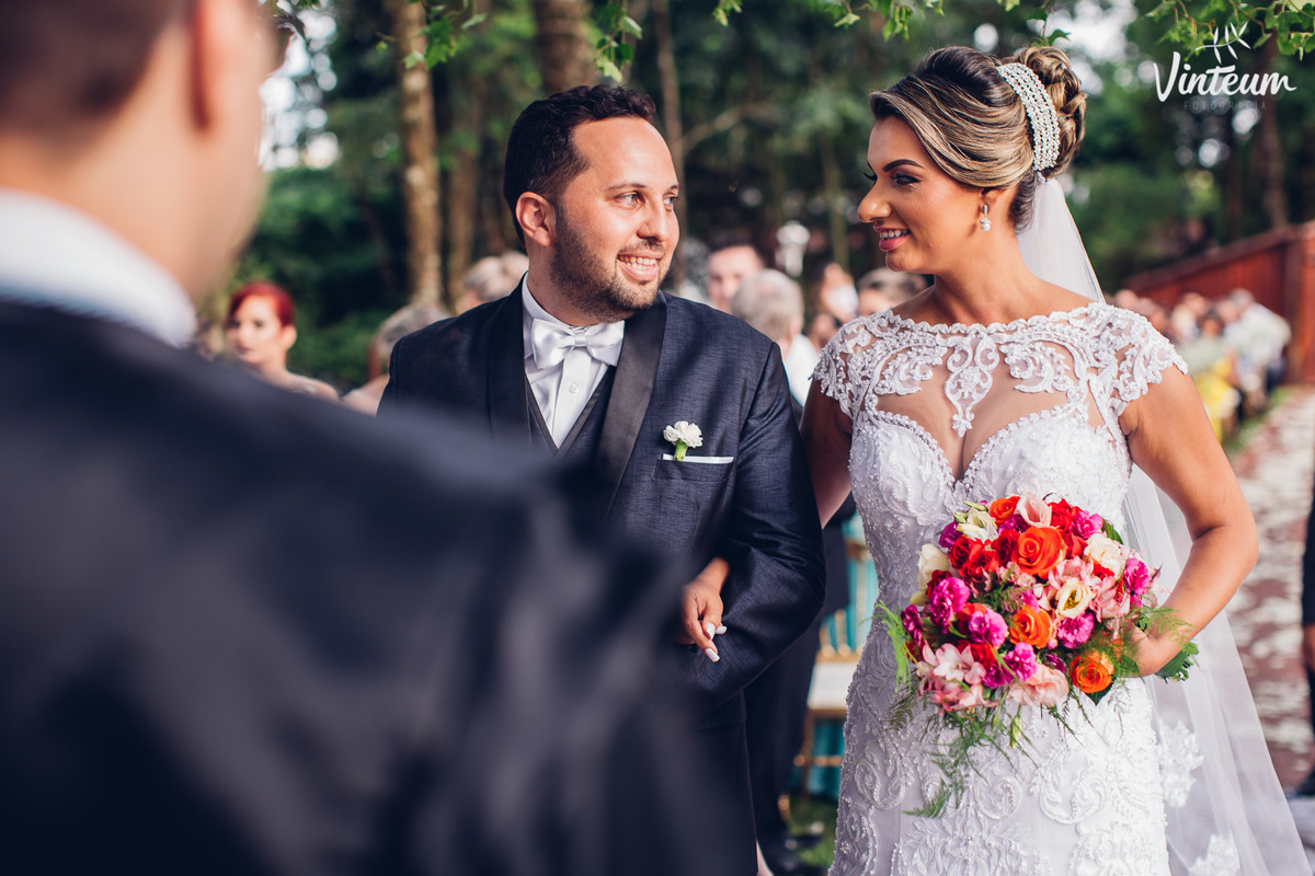 Casamento ao ar live, noivos