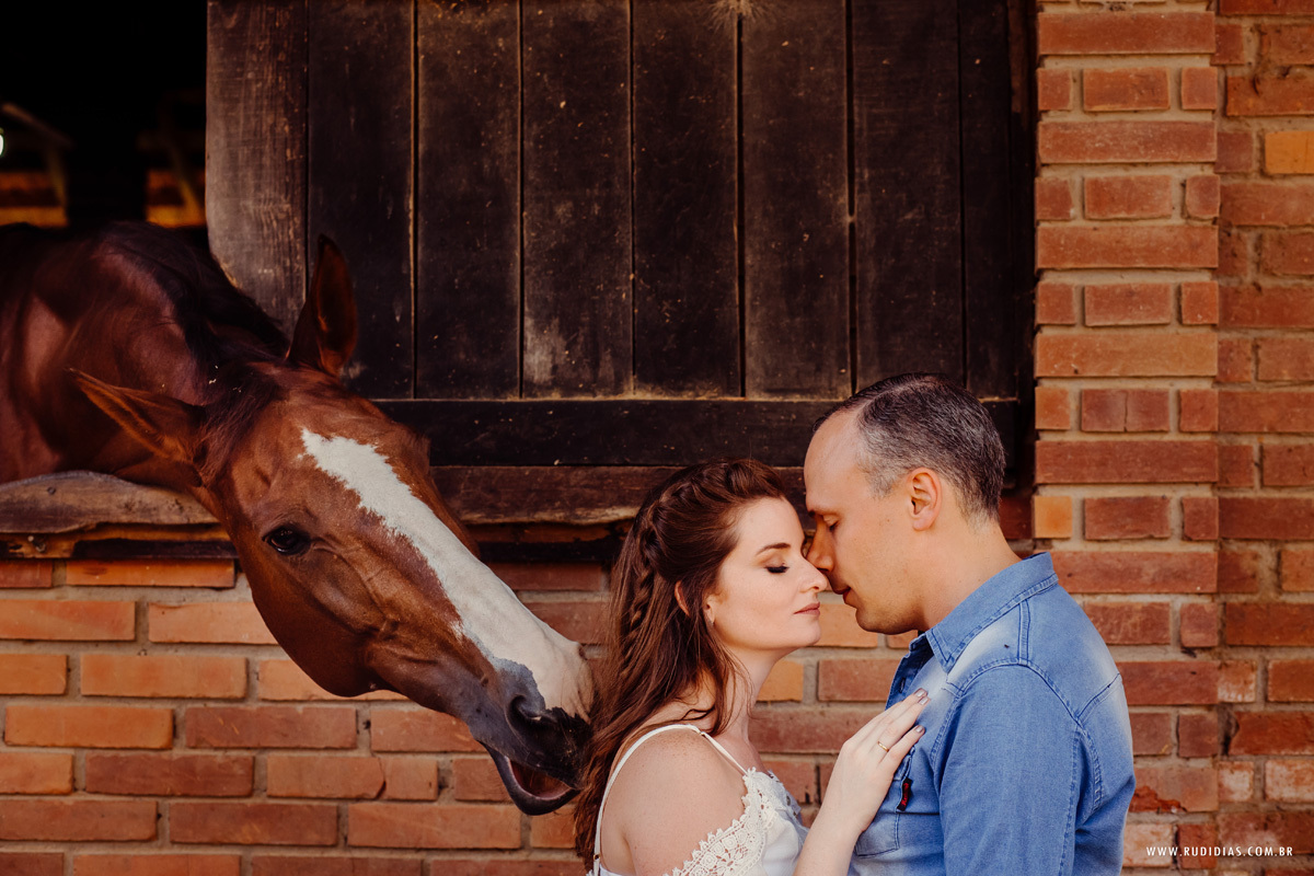 foto ensaio de casal com cavalo