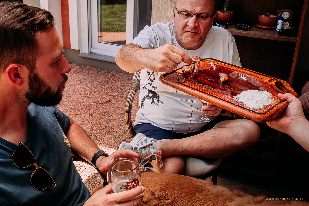 churrasco no making of do noivo