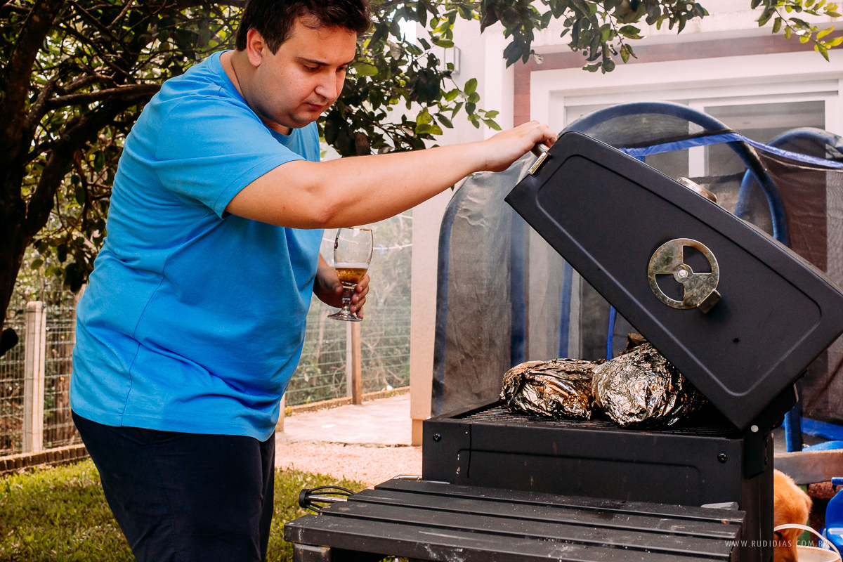 churrasco no making of do noivo