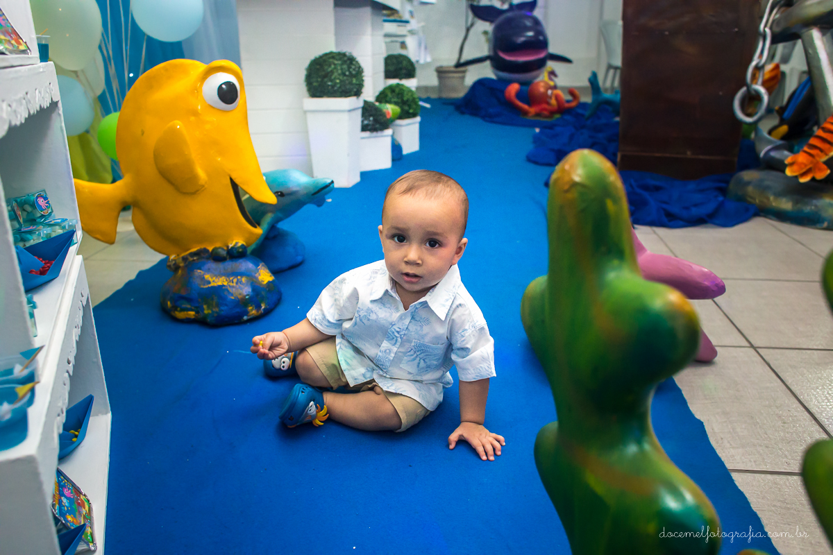 fotografia infantil,primeiro aninho, festas,festa no fundo mar, fotografia infantil São Gonçalo, fotografia infantil Niterói, doce mel fotografia, foto de crianças