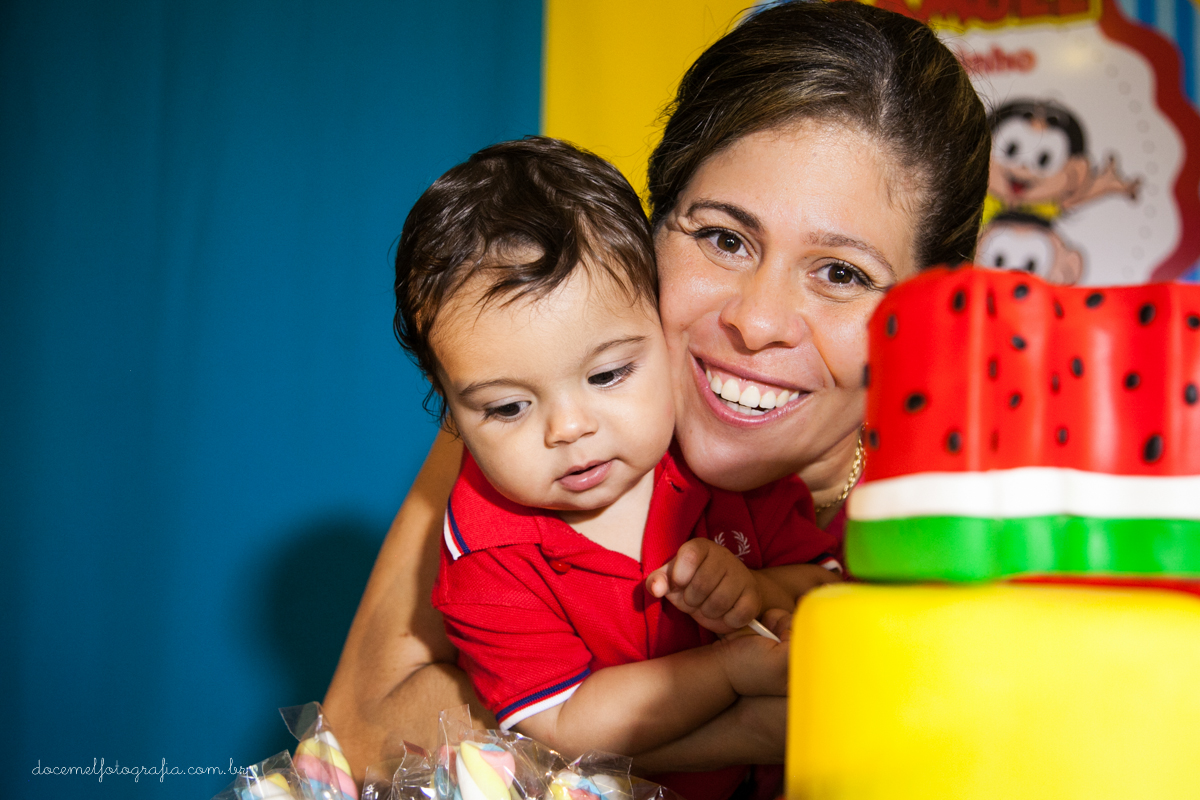 Fotografia infantil, fotografia de família, primeiro aninho, Casa de Festas Era uma vez, Tema turma da  Mônica, Niterói-RJ