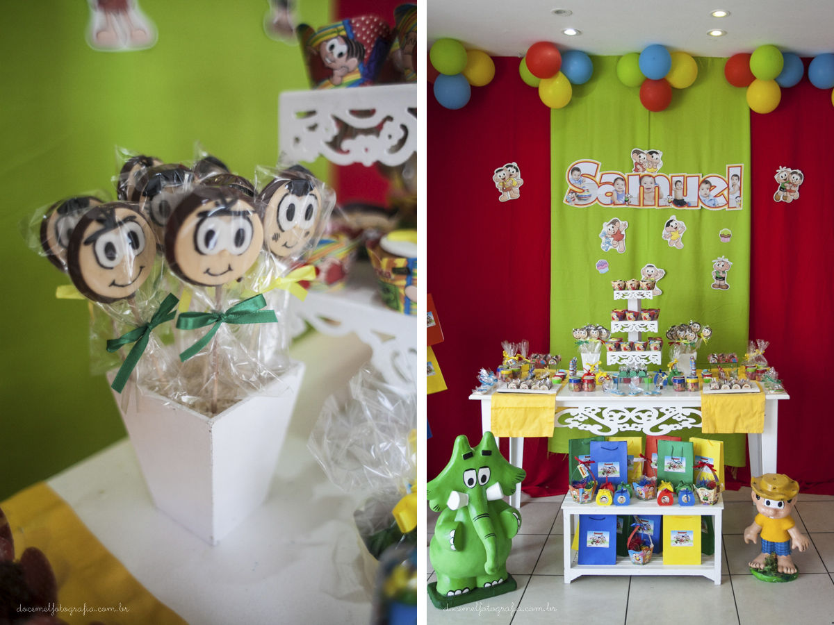 Fotografia infantil, fotografia de família, primeiro aninho, Casa de Festas Era uma vez, Tema turma da  Mônica, Niterói-RJ