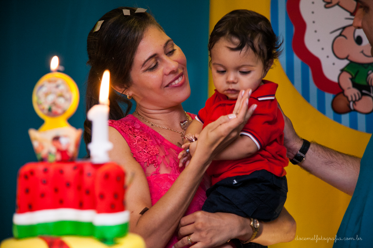 Fotografia infantil, fotografia de família, primeiro aninho, Casa de Festas Era uma vez, Tema turma da  Mônica, Niterói-RJ