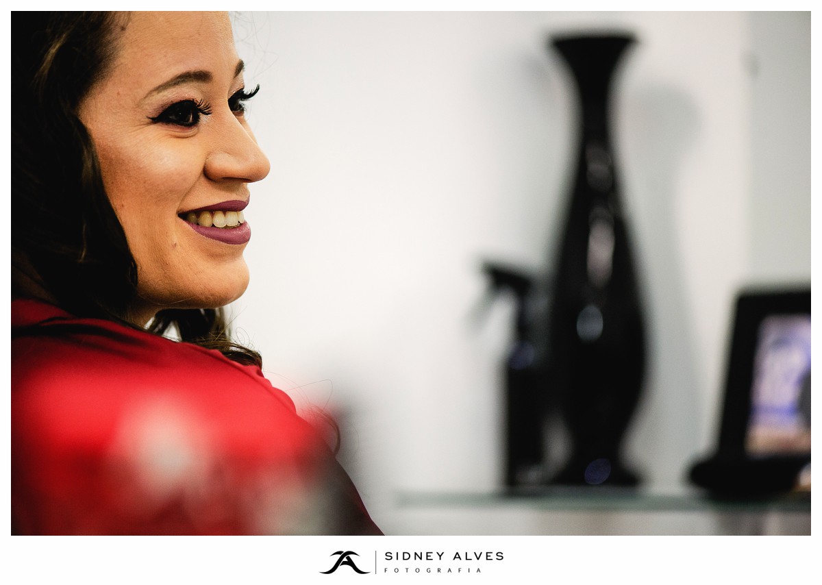 Halana no Salão no dia do seu casamento