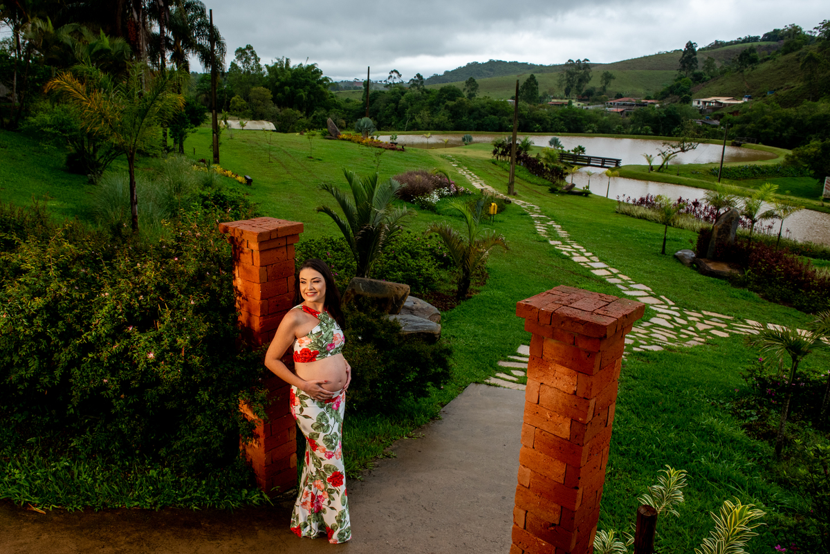fotografia gestante chuva