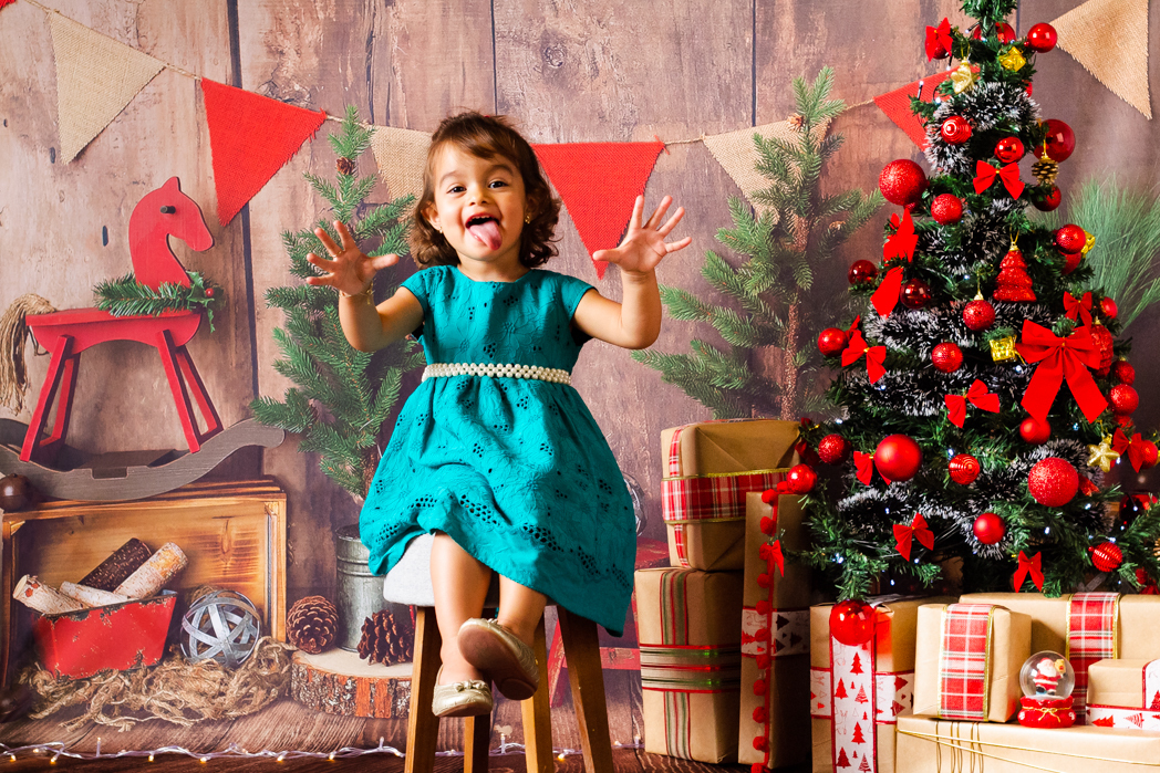 vestido verde para sessão fotográfica de natal, vestido infantil para sessão de natal, fotografia de natal 2019 fotos de natal em sao bento do sul, cenario de natal, cenario fotografico de natal, aline paim, aline paim fotografia 