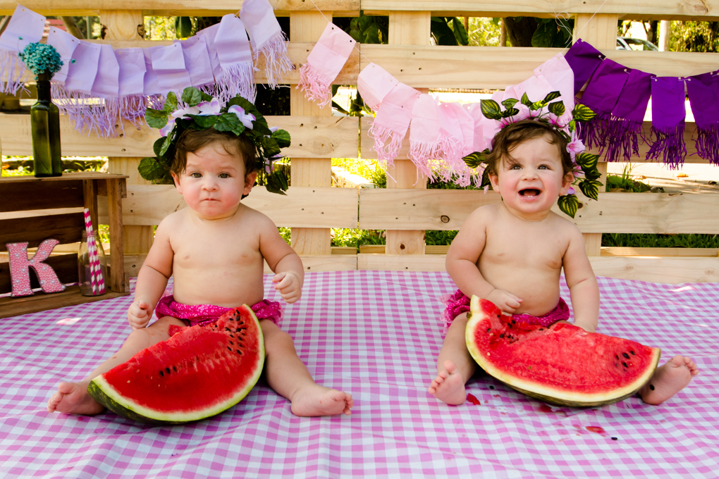 aline paim fotografia, gemeas, smash the fruit,joinville, melancia