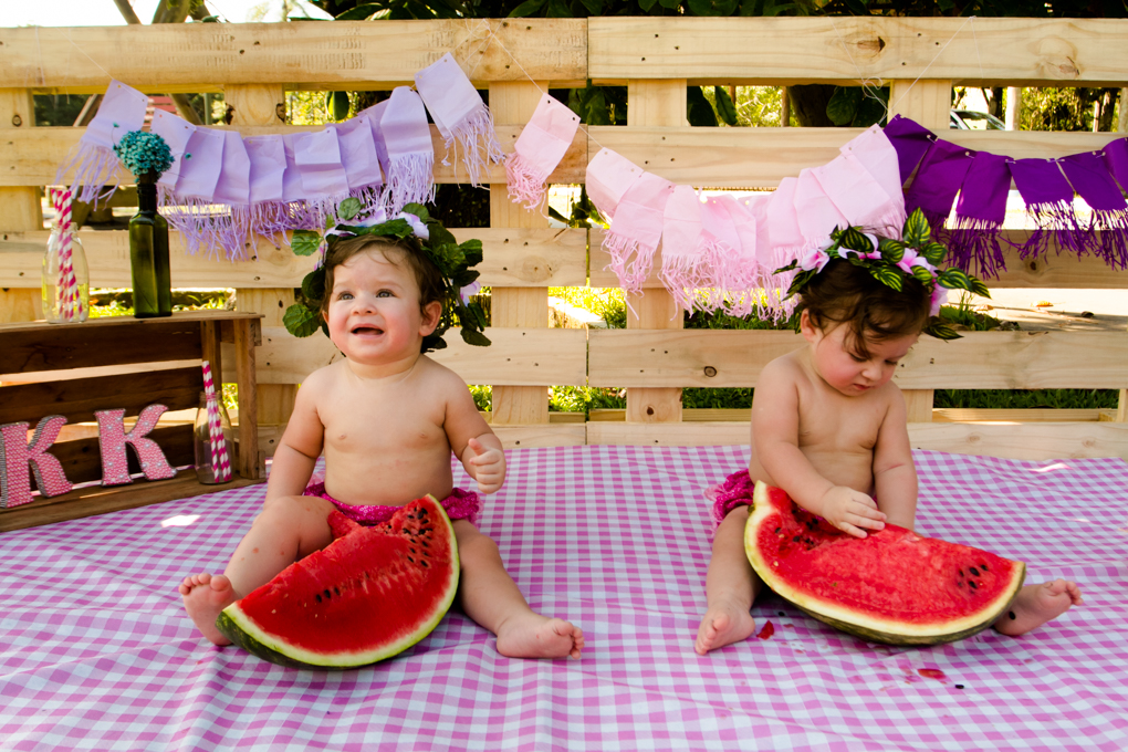 aline paim fotografia, gemeas, smash the fruit,joinville, bebê