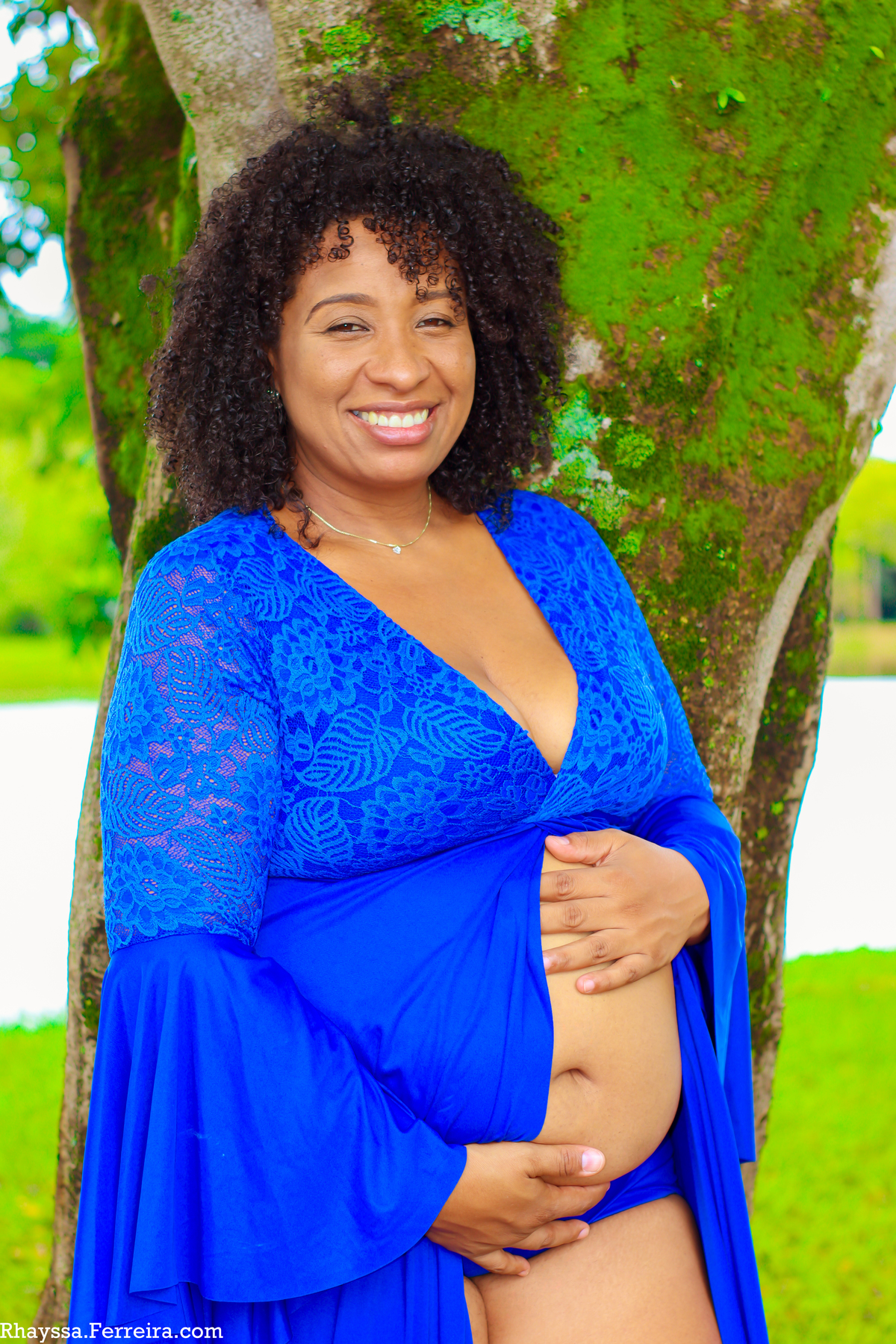 Vestido Azul escuro de manga longa