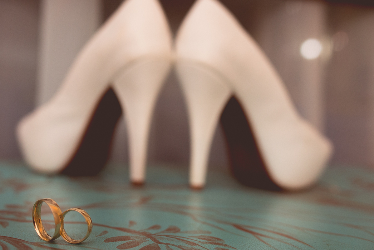 casamento, aliança, sapato da noiva