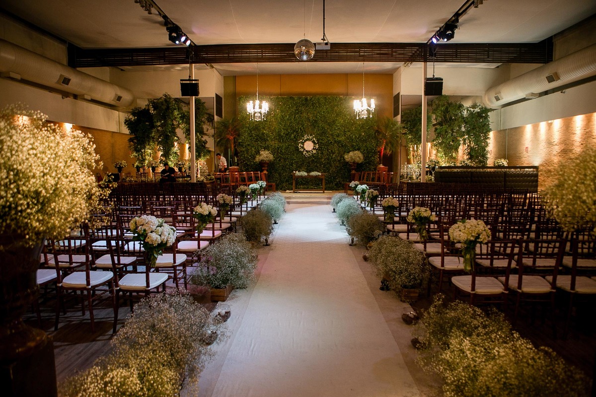 Cerimonia de casamento realizada no espaço Trivento, na cidade de São Paulo.