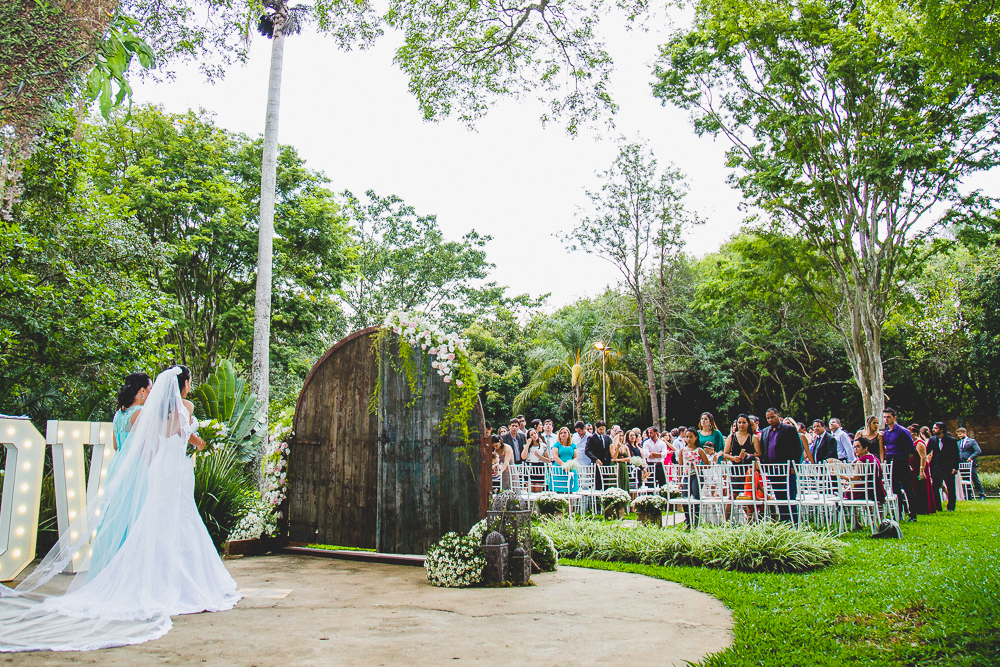 cerimônia de casamento no espaço quinta das bromélias condecoração de casamento rústica