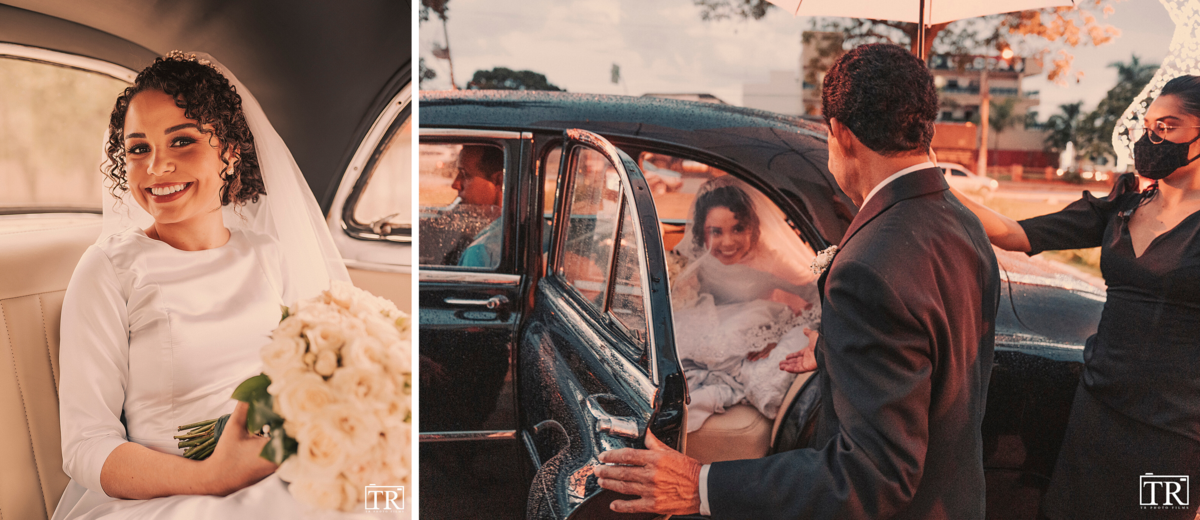Casamento Ana Lídia Lopes e Gabriel - Unai MG - Noiva no carro