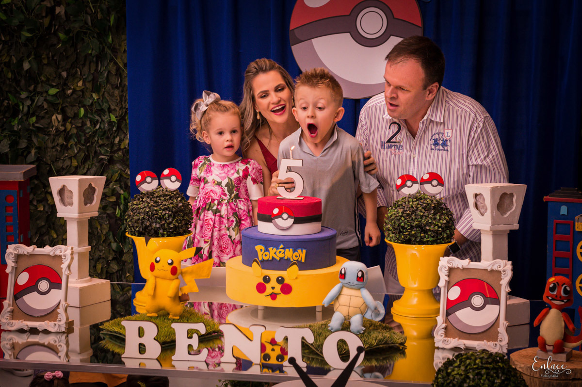 Aniversário infantil , menino, 5 anos, colorá casa de festas, lajeado RS, tema pokémon , decoração, família