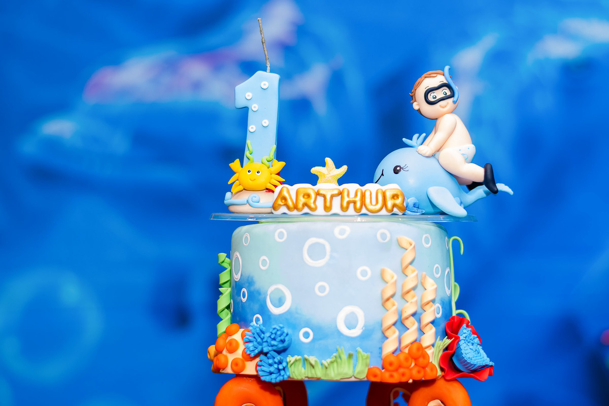 detalhes da Decoração festa fundo do mar do aniversário de 1 ano do Arthur