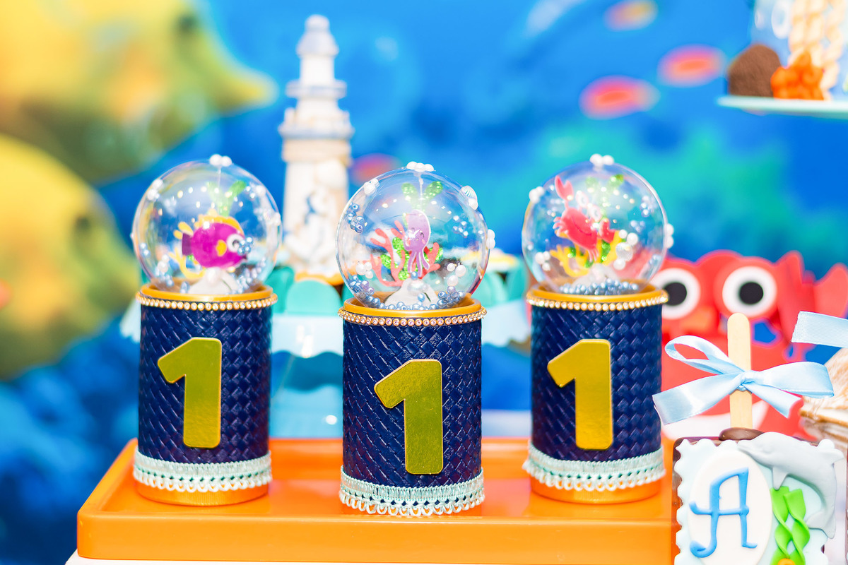 detalhes da Decoração festa fundo do mar do aniversário de 1 ano do Arthur