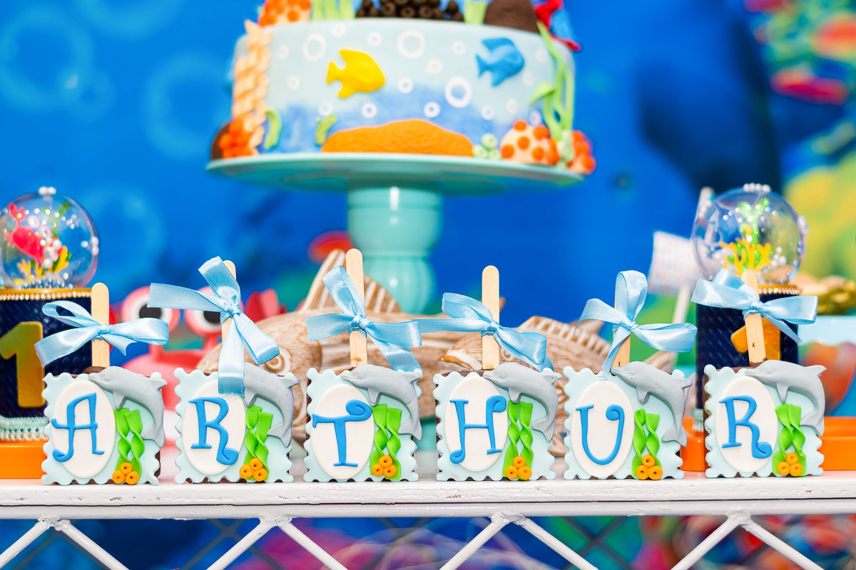 detalhes da Decoração festa fundo do mar do aniversário de 1 ano do Arthur