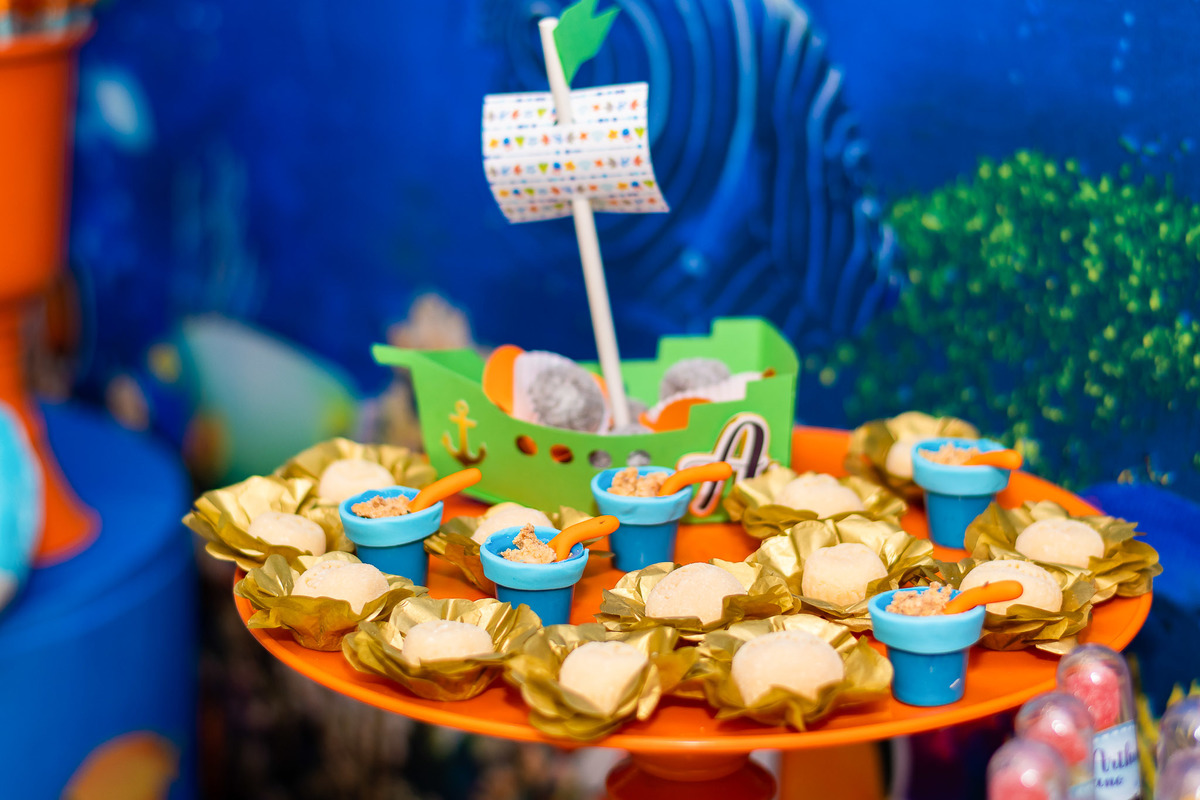 detalhes da Decoração festa fundo do mar do aniversário de 1 ano do Arthur