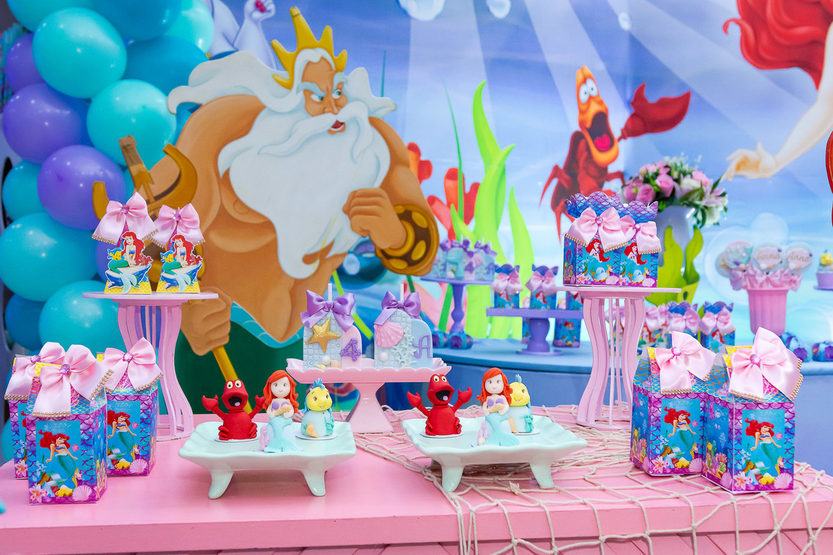 Decoração Festa da pequena Ariel na Estação Faz de Conta Taquara