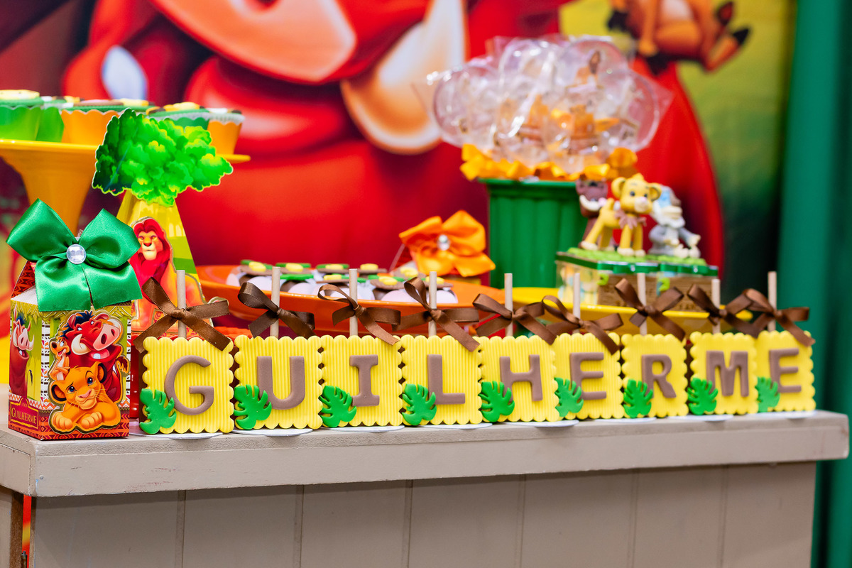 detalhes da Decoração de  festa infantil Rei Leão Rio de Janeiro